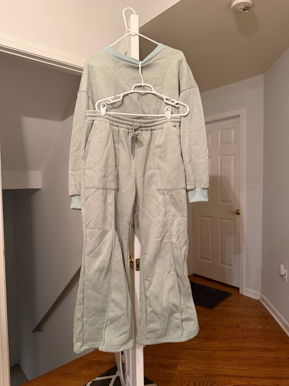 SHEIN Mint Green Wide Leg Sweatpants Set